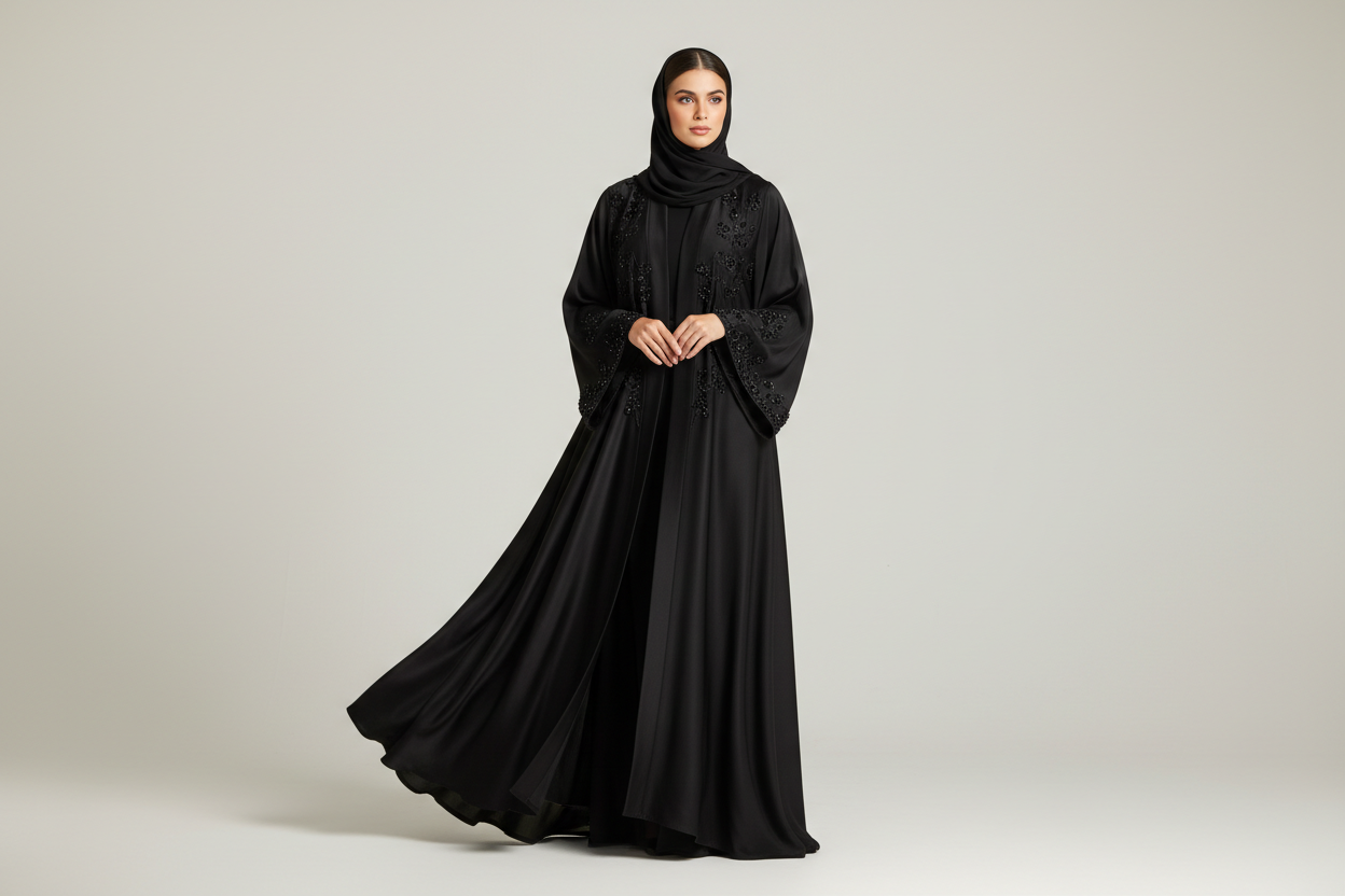 premium abayas with model